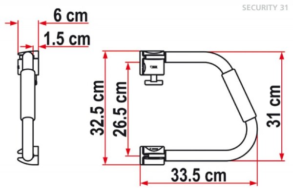 Fiamma Security 31, incuietoare de siguranta pentru rulota