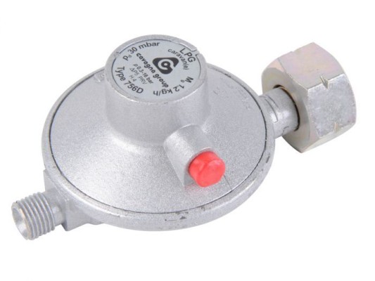 Regulator presiune gaz 30Mbar, cu siguranta si filet ext.