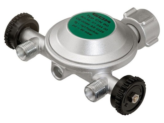 Regulator de presiune cu doua iesiri, vedere completa