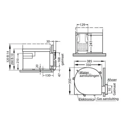 Desen cu toate dimensiunile boilerului Truma