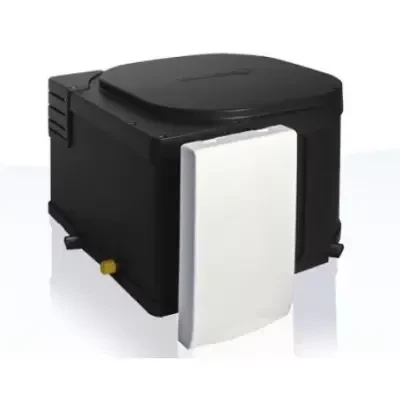 Imagine cu boilerul Truma pe gaz pentru rulota