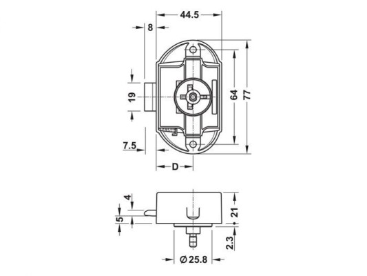 Push-lock simplu alb