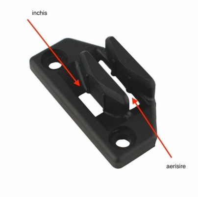 Inchizatoare neagra Polyplastic cu blocare in trepte pentru geam rabatabil