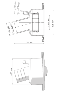 Buson de apa cu dop Fiamma alb, model nou