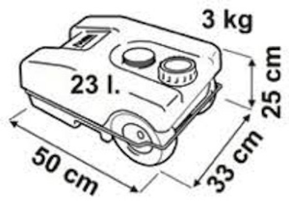 Rezervor cu roti, apa curata, 23 l