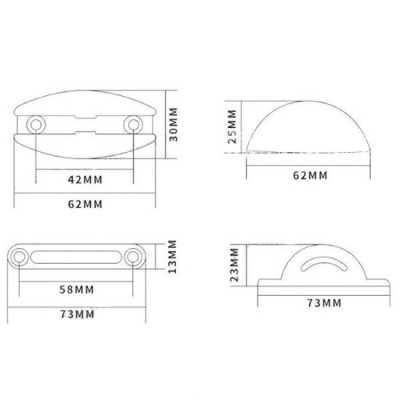 Blocator usa, semicerc, gri