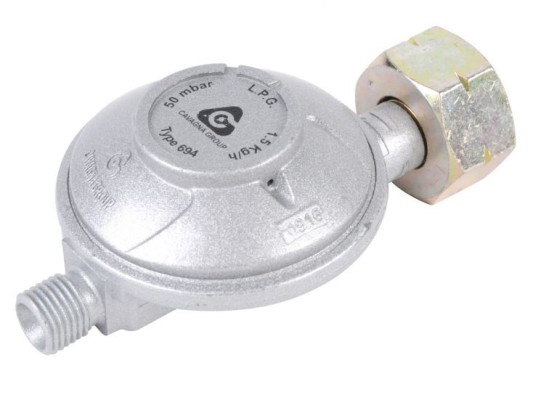 Regulator de presiune pentru butelie de gaz 50Mbar, cu filet