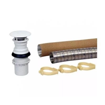 set complet cos soba truma rulota S3002 S3004 – teava inox 55x2500, manta 65x2500, 3 cleme