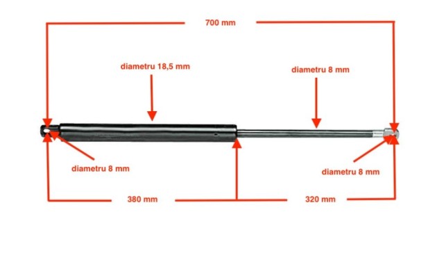 Arc cu gaz telescopic 700 320