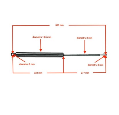 Arc cu gaz telescopic 600 275