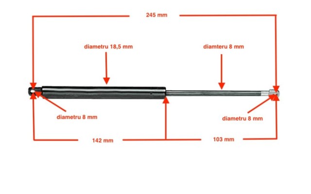 Arc cu gaz telescopic 244 100