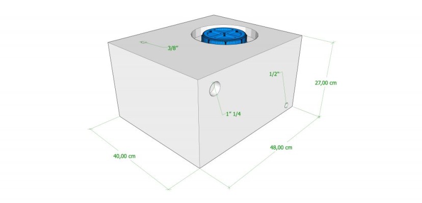 Rezervor apa, 48Ltr. l:40xL:48xh:27cm