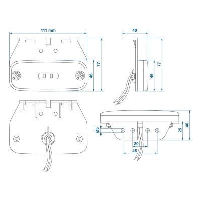 Lampa laterala cu led-uri 10-30V