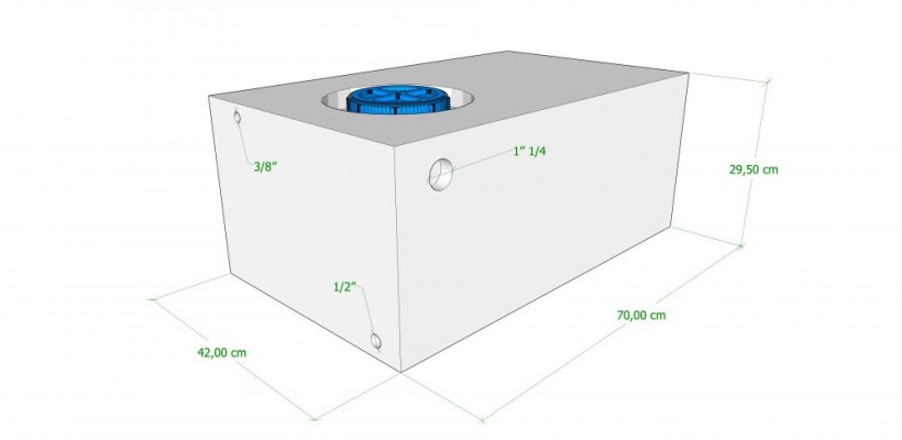 Rezervor apa, 84 l l:42xL:70xh:30cm