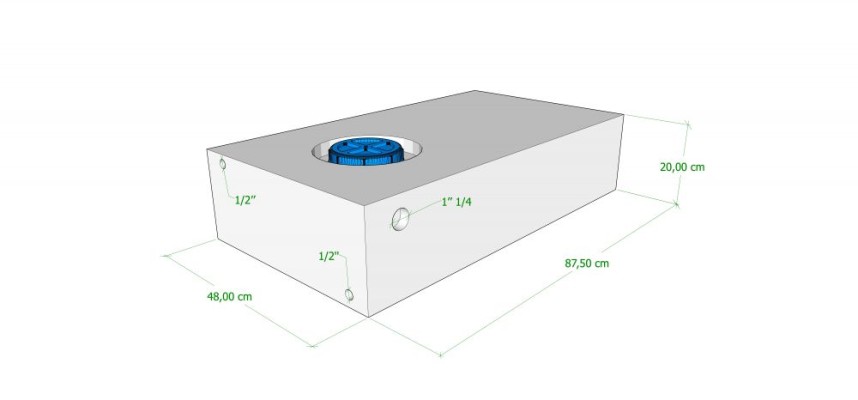 Rezervor apa, 84 l l:48xL:88xh:20cm