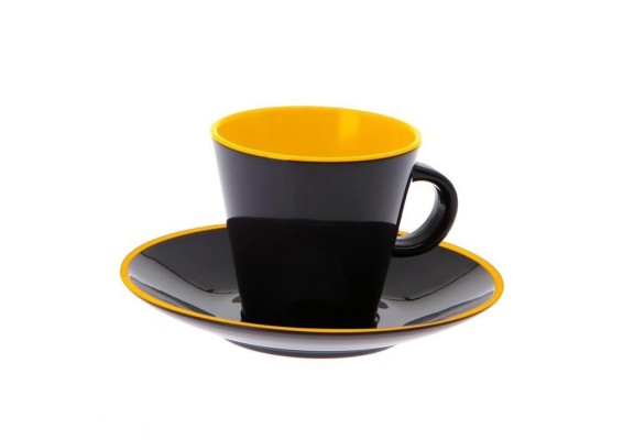 Set de 2 ceasti cu farfurie espresso