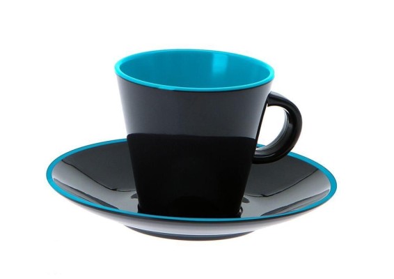 Set 2 ceasti cu farfurie espresso