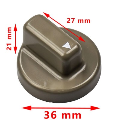 Dimensiunile butonului rotativ Dometic din seria RM 7000 pentru termostat, culoare gri-maro.