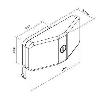 Schita dimensiuni incuietoare Thule Door Lock