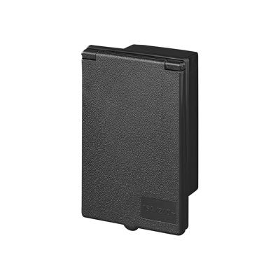 Priza 230V de intrare pentru rulota, dreptunghiulara, negru