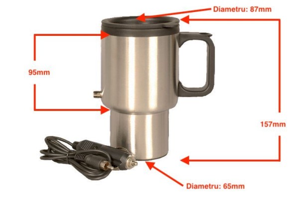 Ceasca termica auto 12V, bucura-te de bauturi calde oriunde