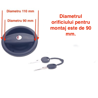 Incuietoare exterioara Zadi cu dimensiuni de montaj