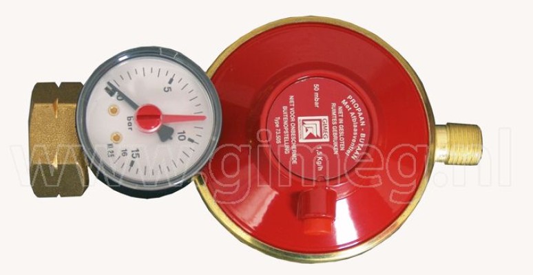 Regulator presiune gaz 50Mbar, siguranta si manometru