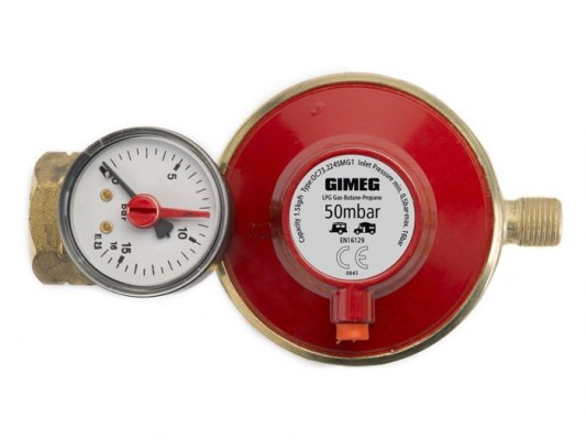 Regulator presiune gaz 50Mbar, siguranta si manometru