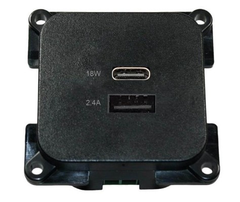 Priza USB A + C negru