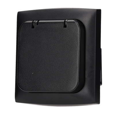 Priza C-Line de perete 230V cu capac rabatabil, neagra