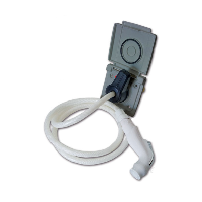 Dus extern pentru rulota, apa calda si rece, gri, model patrat