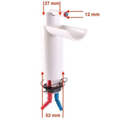 Dimensiuni baterie chiuveta Reich Cascade alb – diametru montaj 26 mm