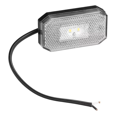 lampa gabarit alba led 12 24v sticla transparenta cu cablu stanga