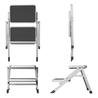 Scara rulota pliabila 2 trepte – vedere de sus, laterala si din spate