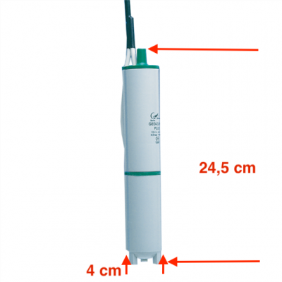 Pompa Comet Geo Duplo Plus cu specificatii ale dimensiunilor.