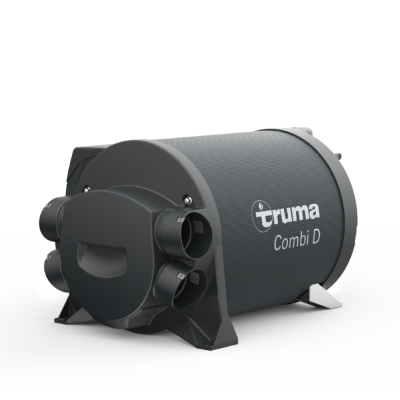 Truma Combi 4 Diesel (D4E) – vedere laterala, puncte de racord pentru tubulatura de aer cald