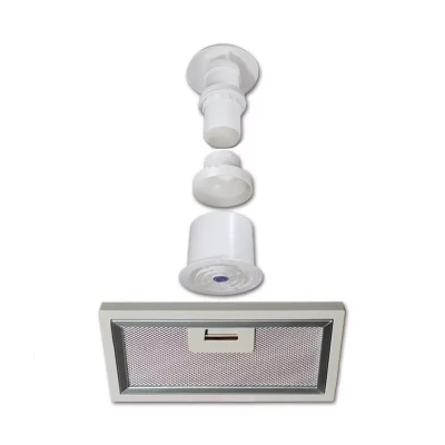 set complet hota evacuare 12v rulota – include filtru lavabil, tub evacuare si grilaj exterior – exis