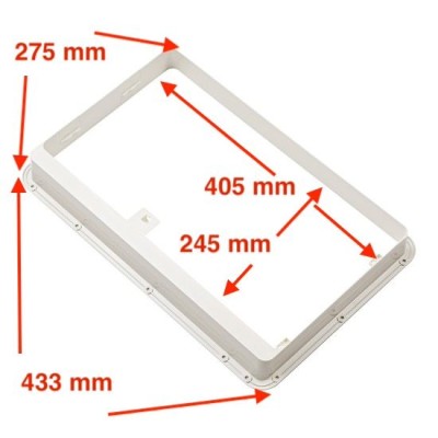 Desen tehnic: dimensiuni cadru Dometic LS330 293307881 pentru grila ventilatie frigider