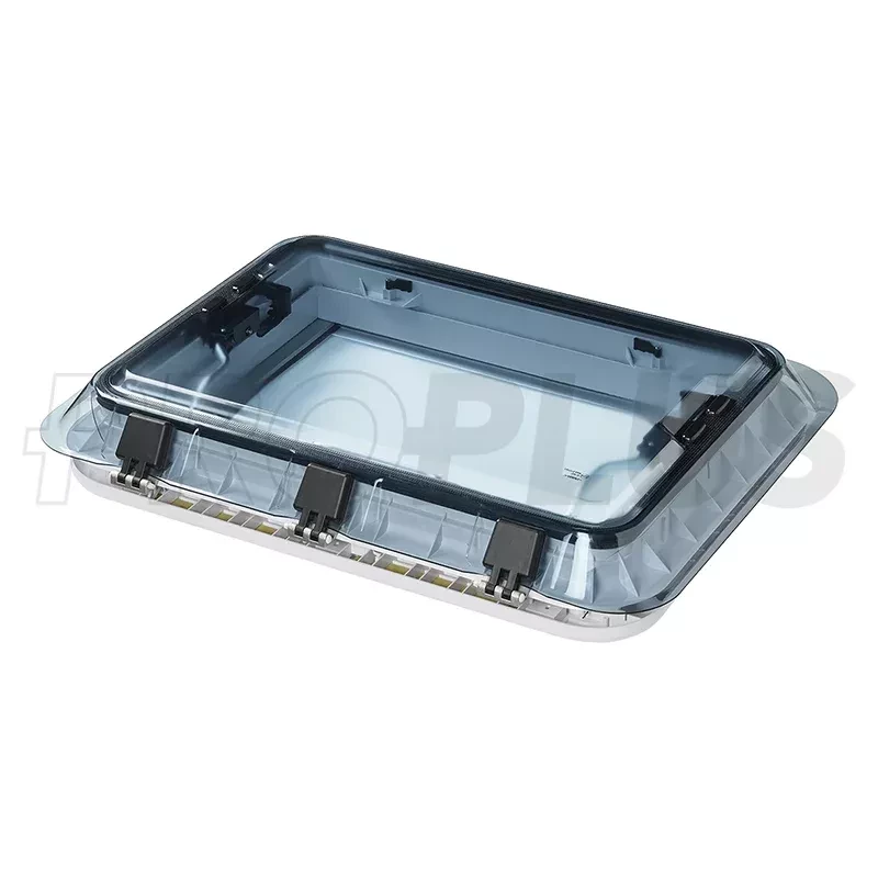 Trapa rulota 70x50 cu LED – Capac transparant gri – Exis