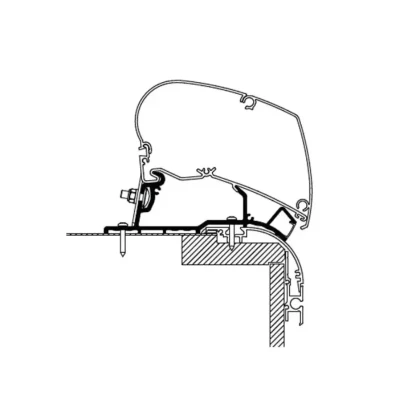 Desen tehnic adaptor Thule Roof Top LED 4.25 m.