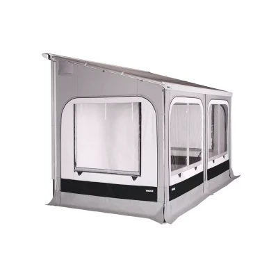 cort rulota Thule Panorama montat la marchiza, vedere schuin din fata