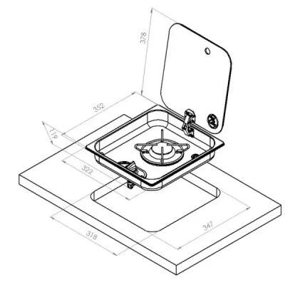 Dimensiuni montaj si decupaj aragaz Navy Load 1 arzator