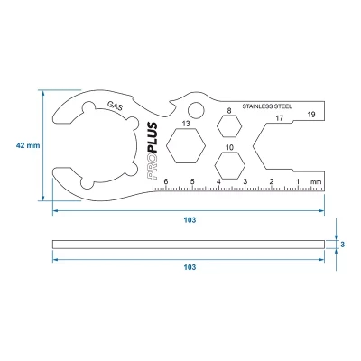 desen cu dimensiunile uneltei