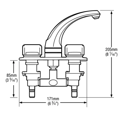 Schita cu dimensiuni pentru montaj baterie Whale Elegance