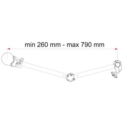 Desen cu dimensiunile bratului Fiamma Bike-Block Pro S D3