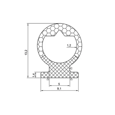 Profil garnitura etansare 293 pentru usa rulota cu dimensiuni