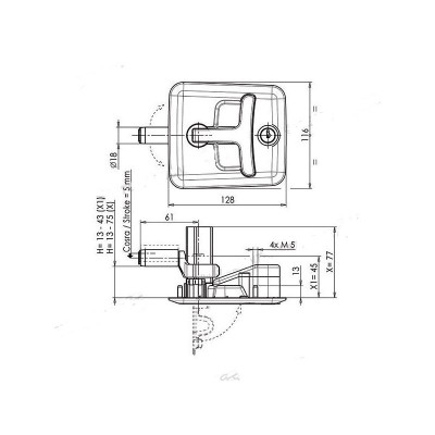 Incuietoare Zadi 1401 Compression cu dimensiuni